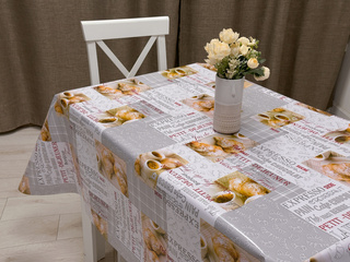 1239A-PW Кофе и круассан Клеенка Mirror ПВХ  на н/о 1/20м*140