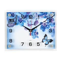 Часы настенные 2026-1120 Фиолетовые Орхидеи и бабочки