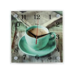 Часы настенные 2525-1009 Бирюзовая чашечка кофе