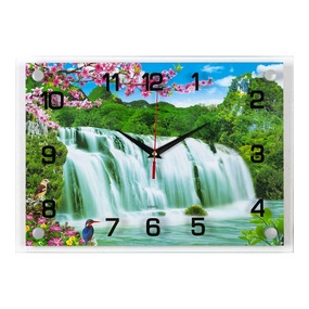 Часы настенные 2535-7324 Водопад и цветущая сакура
