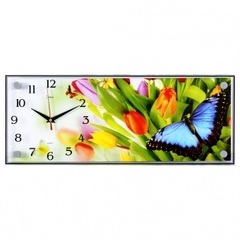 Часы настенные 5020-937 Тюльпаны и бабочка 