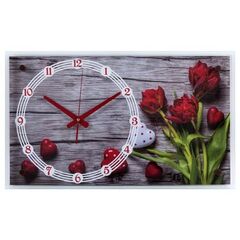 Часы настенные 6036-131 Красные тюльпаны