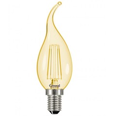 Лампа LED Свеча на ветру 7W 2700K E14 (золотое стекло) 