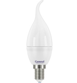 Лампа LED Свеча на ветру CFW 7W 2700K E14 General 648800 оптом