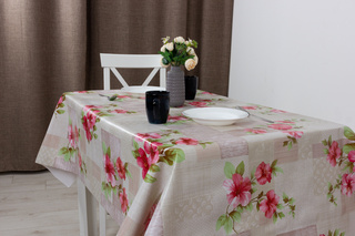 81486A-M Гибискус Клеенка Mirror ПВХ  на н/о 1/20м*140