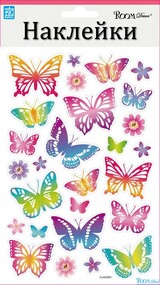 Наклейка декор "RoomDecor" CLA 5206 Радужные бабочки мини оптом