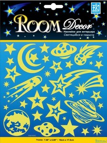 Наклейка декор "RoomDecor" PUA 1404 Светящиеся планеты оптом