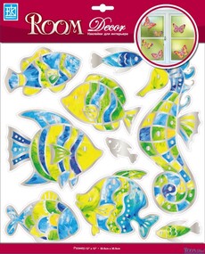 Наклейка декор "RoomDecor" RCA 5004 Витражные рыбки оптом