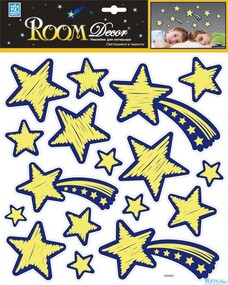 Наклейка декор "RoomDecor" REA 4502 Светящиеся звезды оптом