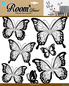 Наклейка декор "RoomDecor" REA 5001Многослойные бабочки оптом